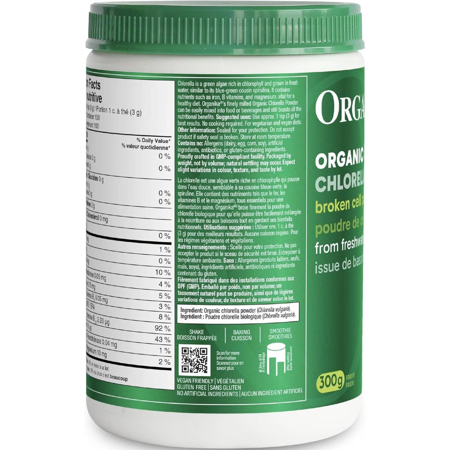 Unflavoured, 300g | Organika Organic Chlorella Powder