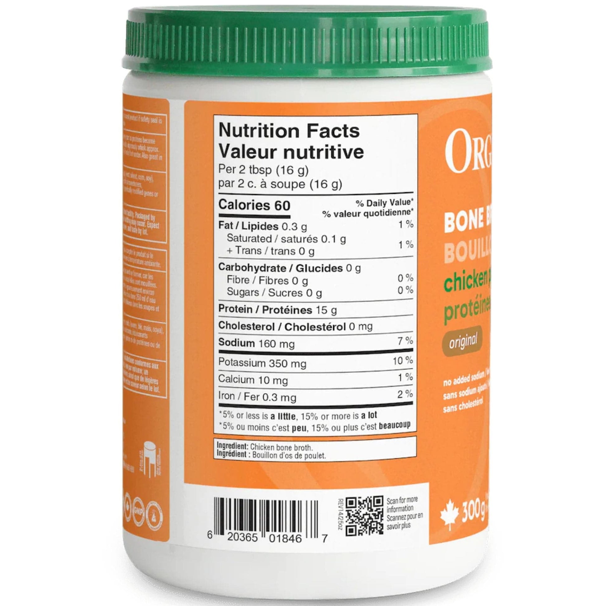 Original Flavour, 300g | Organika Bone Broth Protein Powder