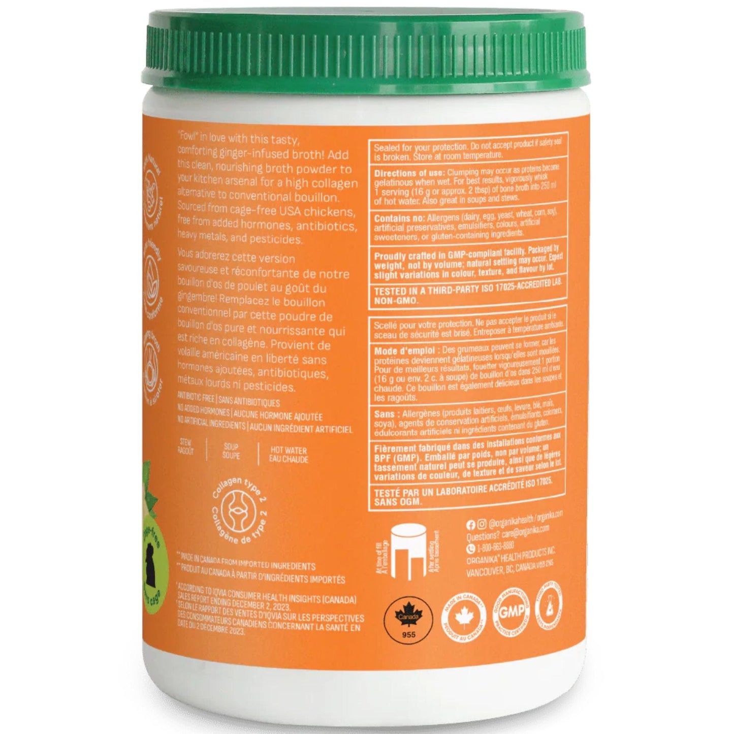 Ginger Flavour, 300g | Organika Bone Broth Protein Powder