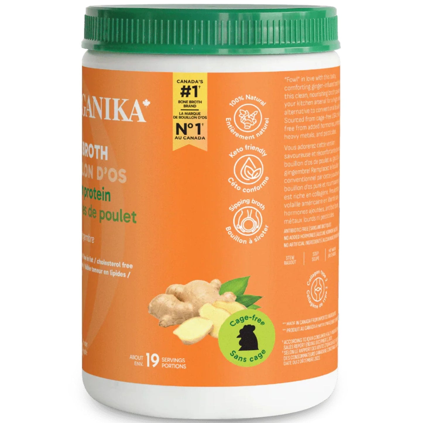 Ginger Flavour, 300g | Organika Bone Broth Protein Powder