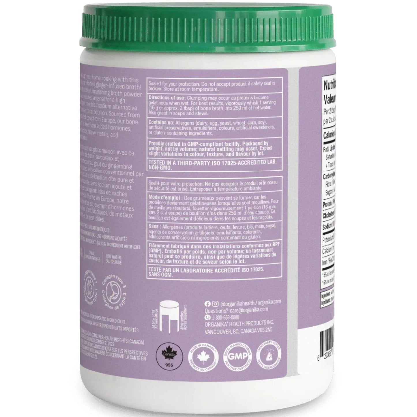 Ginger Flavour, 300g | Organika Bone Broth Protein Powder