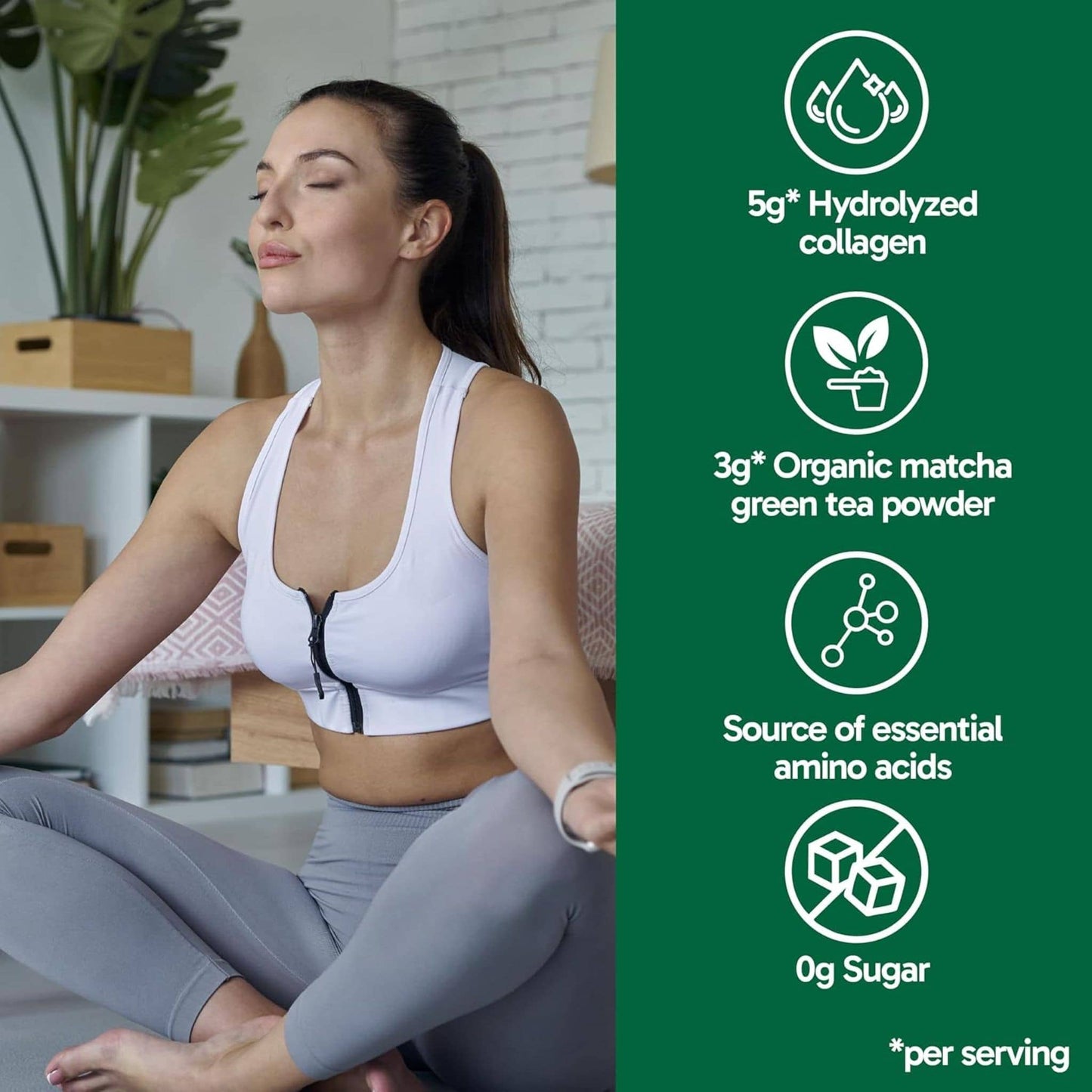 Matcha Green Tea Flavour, 250g | Organika Enhanced Collagen Protein Powder