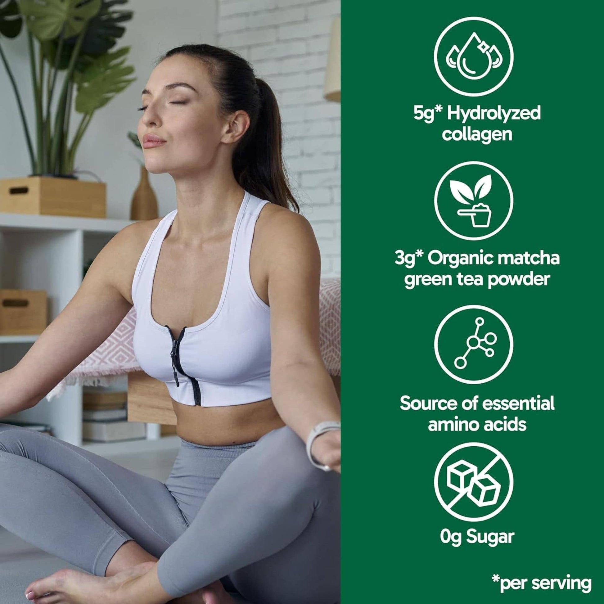 Matcha Green Tea Flavour, 250g | Organika Enhanced Collagen Protein Powder