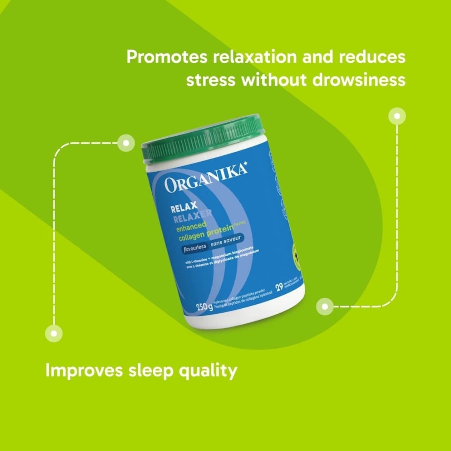 Unflavoured, 250g | Organika Enhanced Relax Collagen Protein Powder