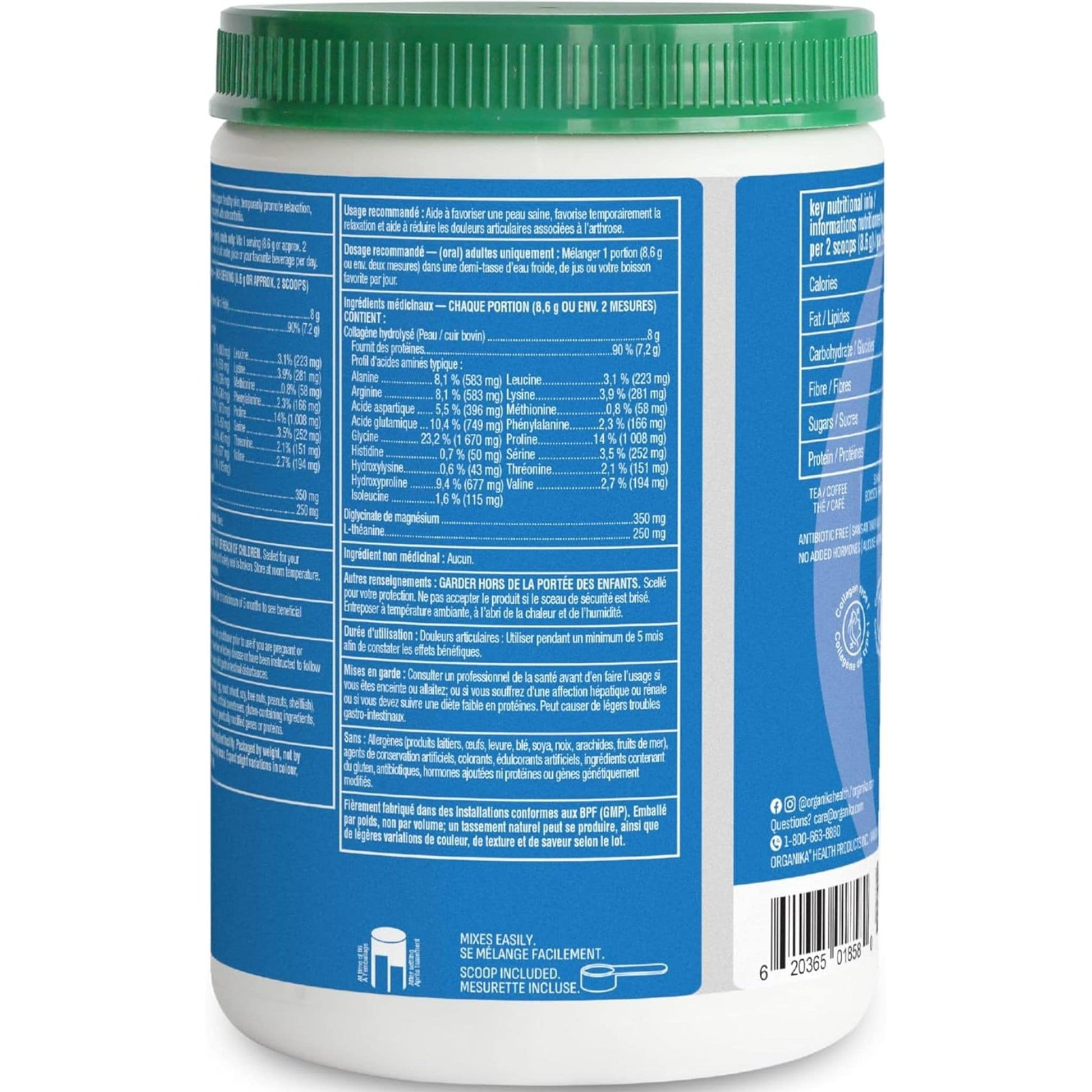 Unflavoured, 250g | Organika Enhanced Relax Collagen Protein Powder