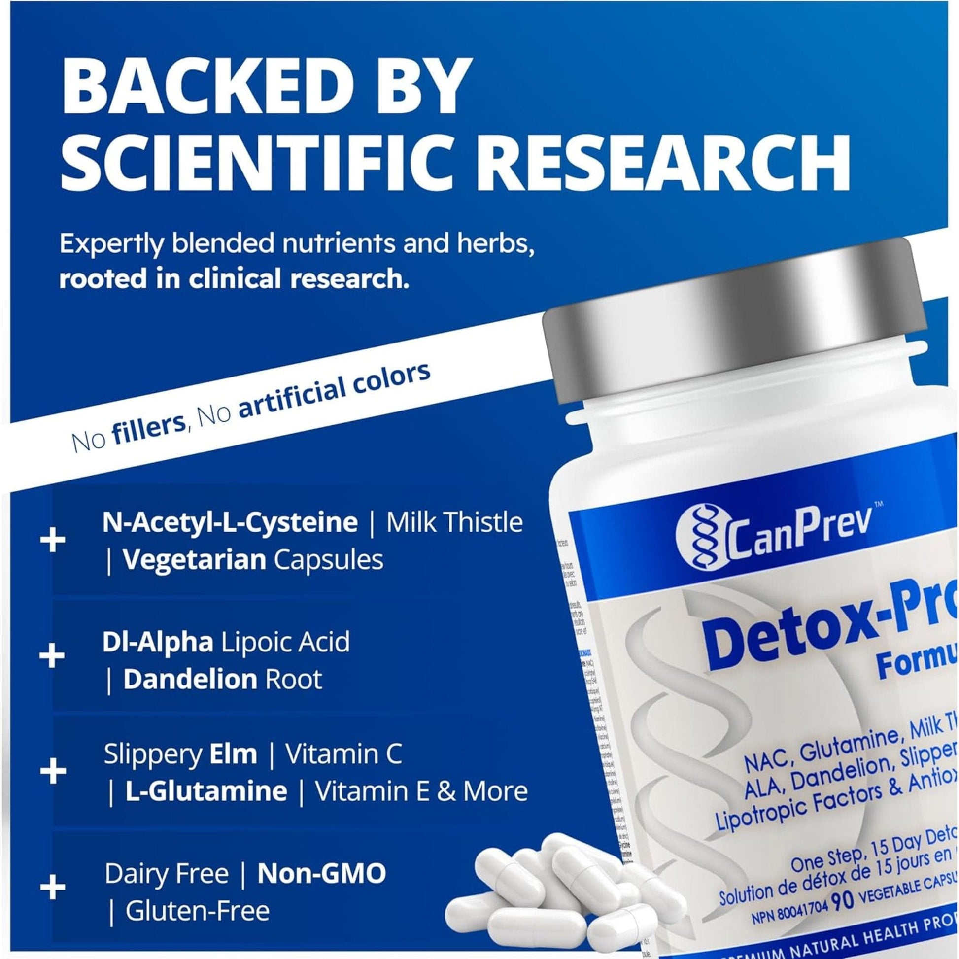 90 Vegetable Capsules | CanPrev Detox-Pro Formula