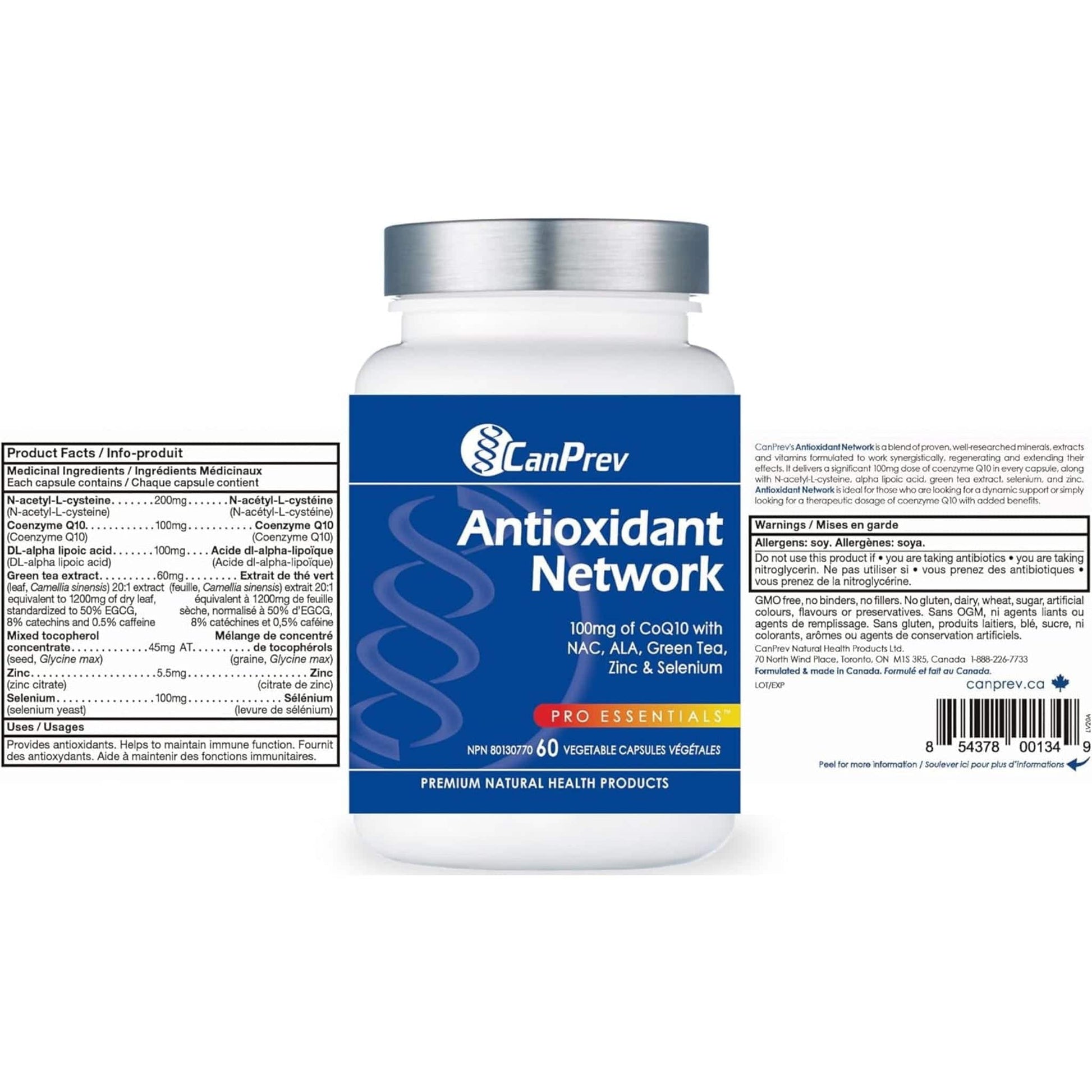 60 Vegetable Capsules | CanPrev Antioxidant Network