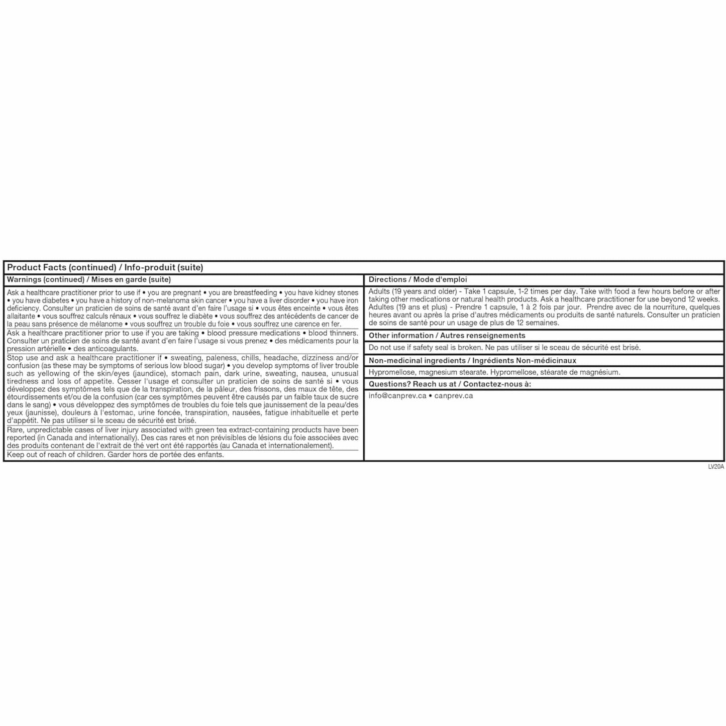 60 Vegetable Capsules | CanPrev Antioxidant Network