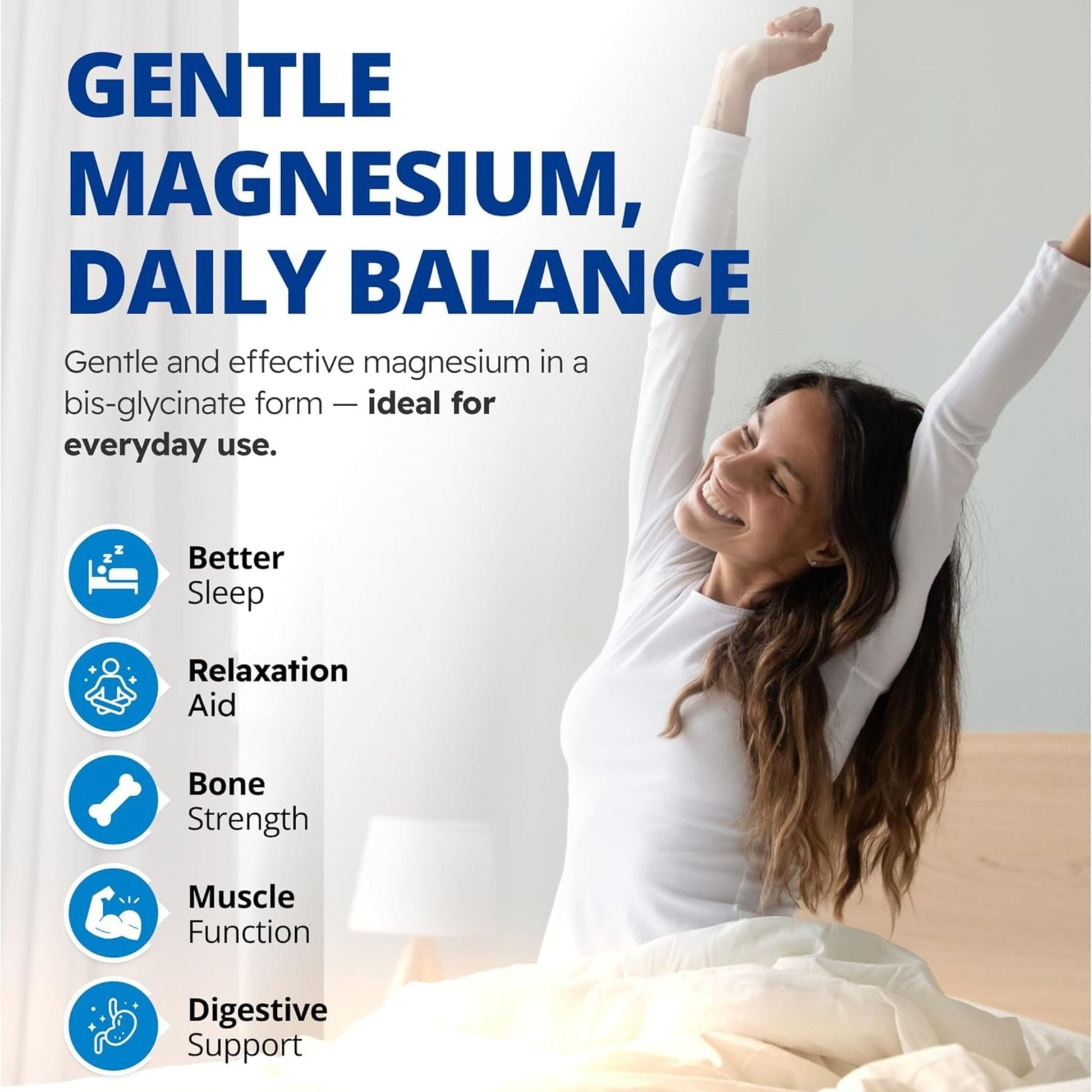 120 Vegetable Capsules | CanPrev Magnesium Bisglycinate 200mg Gentle