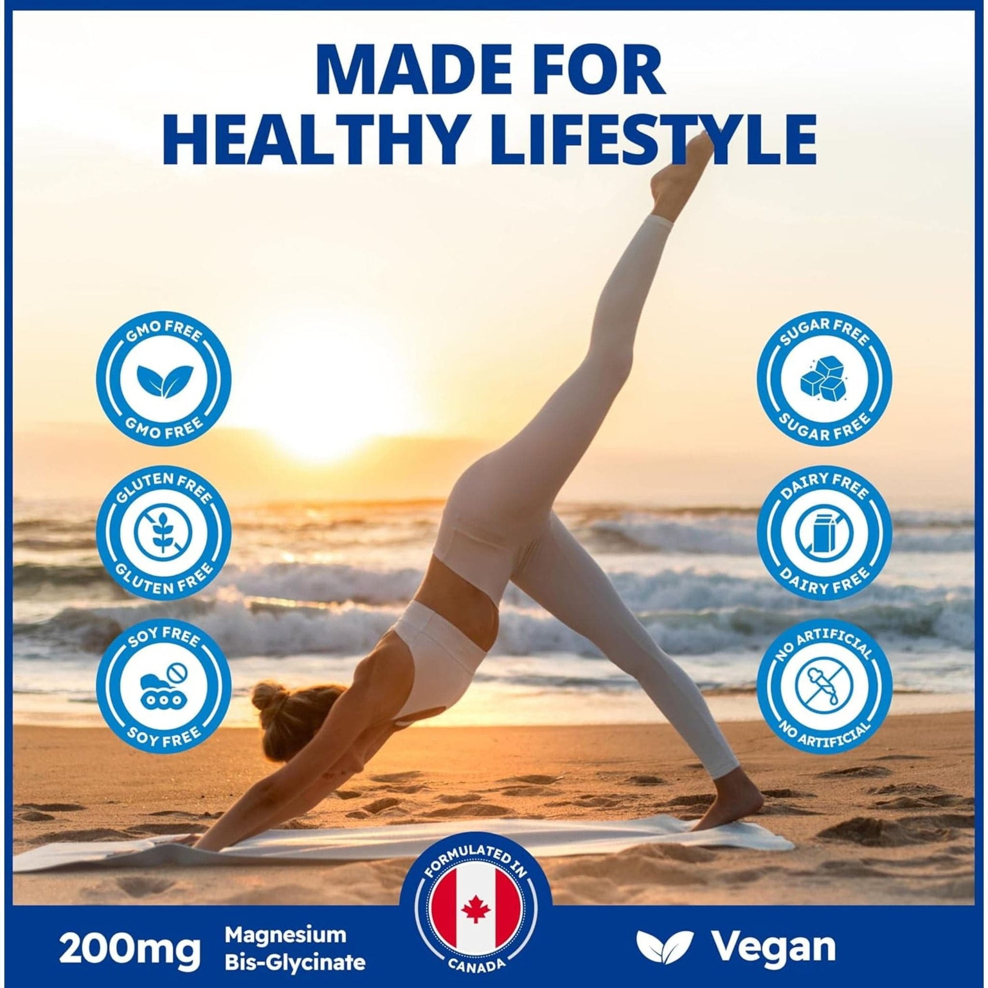 240 Vegetable Capsules | CanPrev Magnesium Bisglycinate 200mg Gentle