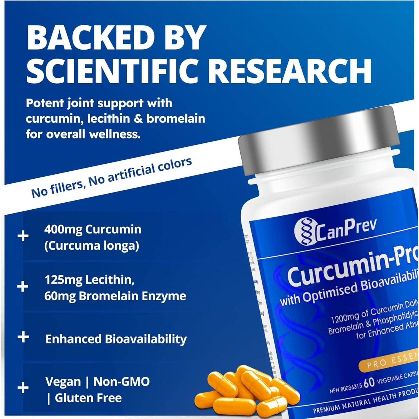 60 Vegetable Capsules | CanPrev Curcumin-Pro with Optimised Bioavailability