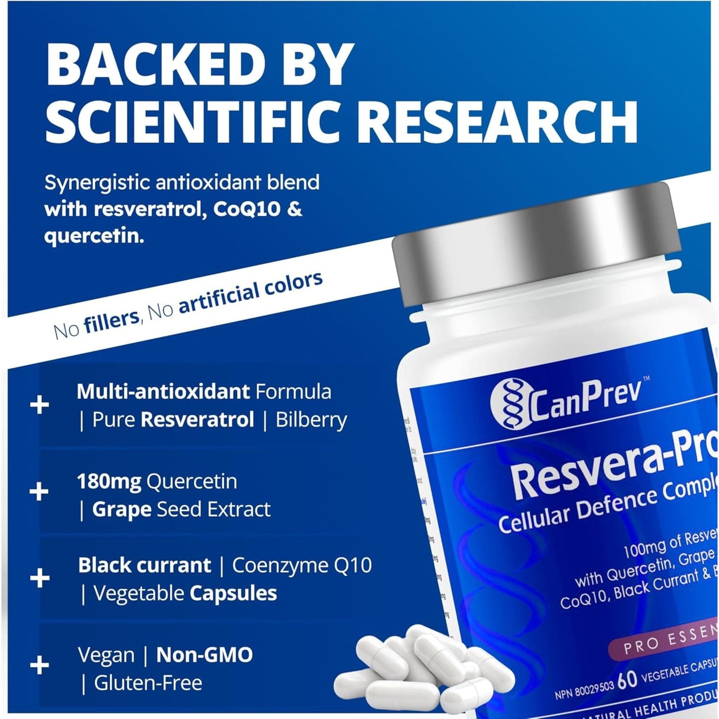 60 Vegetable Capsules | CanPrev Resvera-Pro Complex