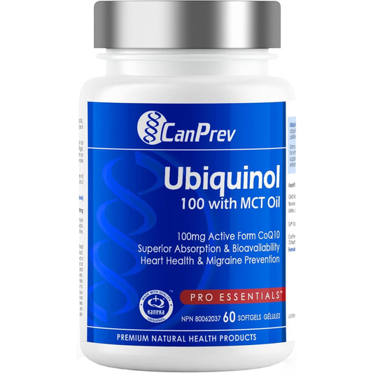 60 Softgels | CanPrev Ubiquinol 100mg with MCT Oil
