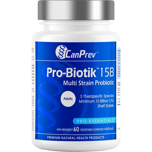 60 Vegetable Capsules | CanPrev Pro-Biotik 15 Billion Multi Strain Probiotic