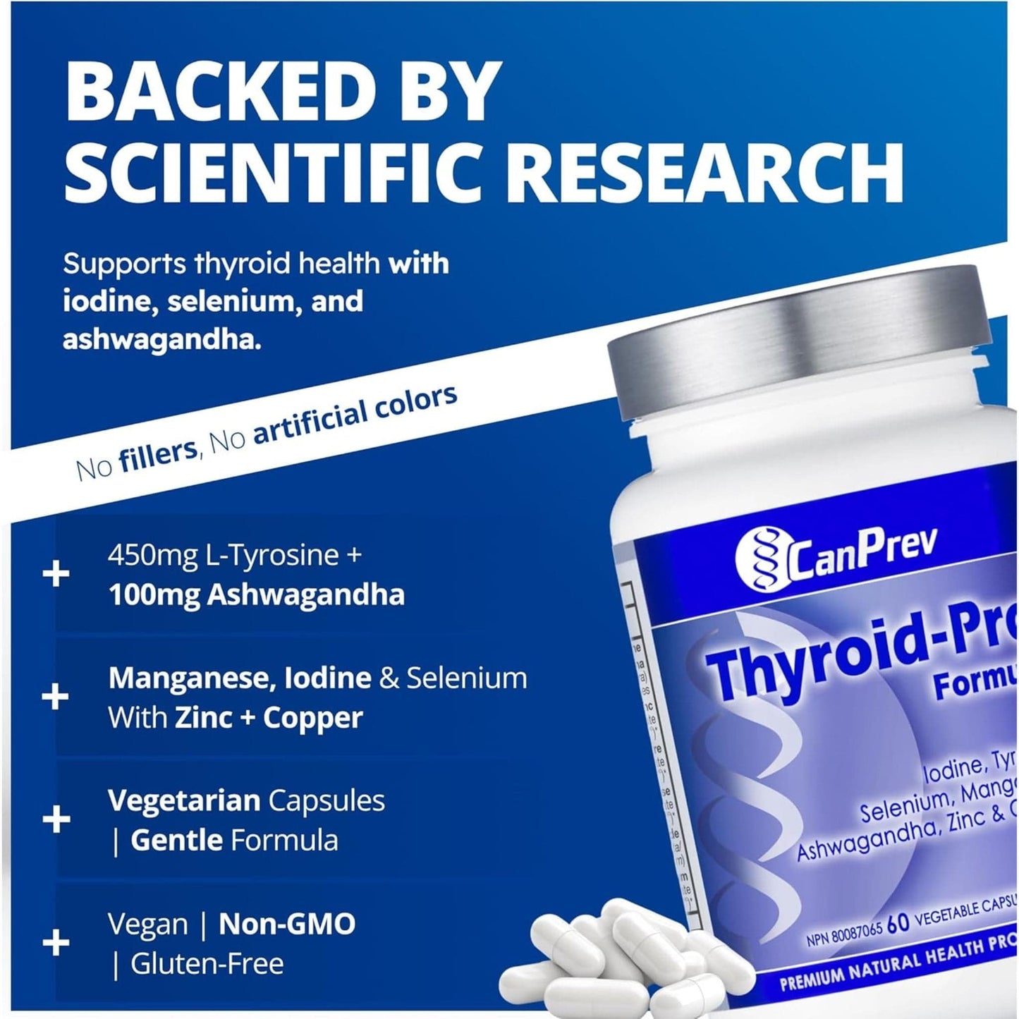 60 Vegetable Capsules | CanPrev Thyroid-Pro Formula