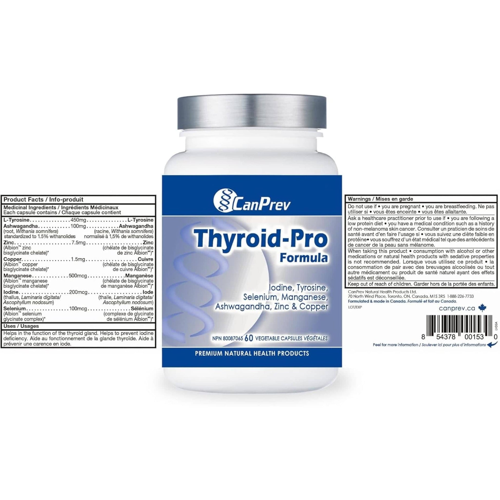 60 Vegetable Capsules | CanPrev Thyroid-Pro Formula