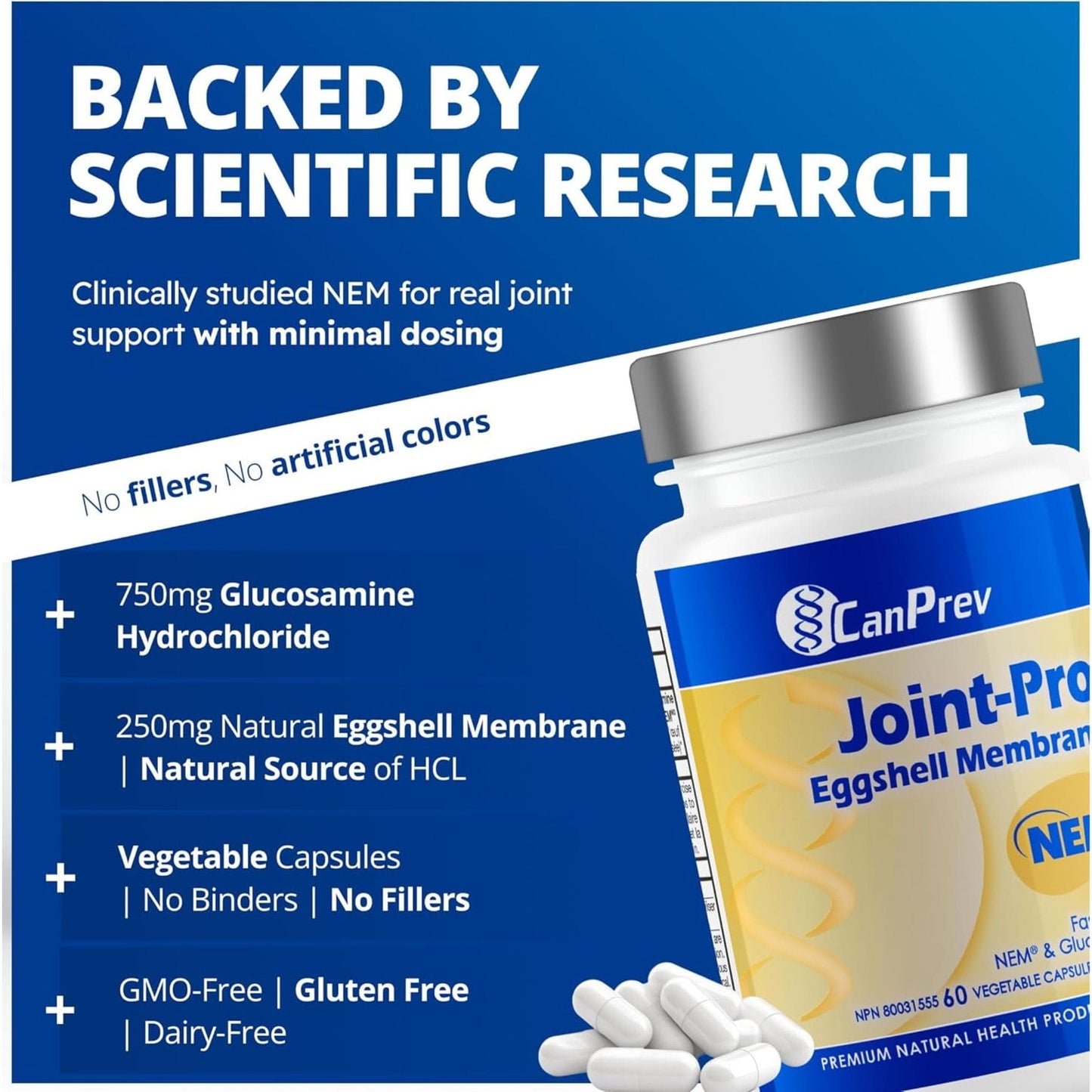 60 Vegetable Capsules | CanPrev Joint-Pro Nem