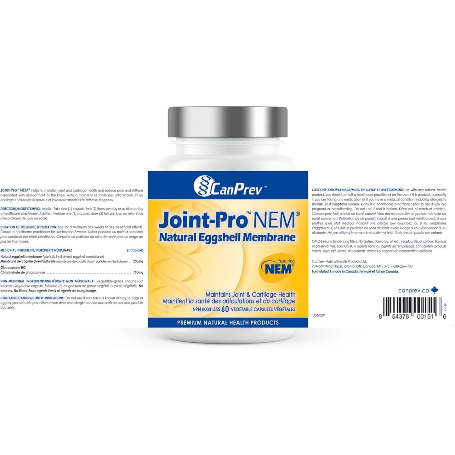 60 Vegetable Capsules | CanPrev Joint-Pro Nem