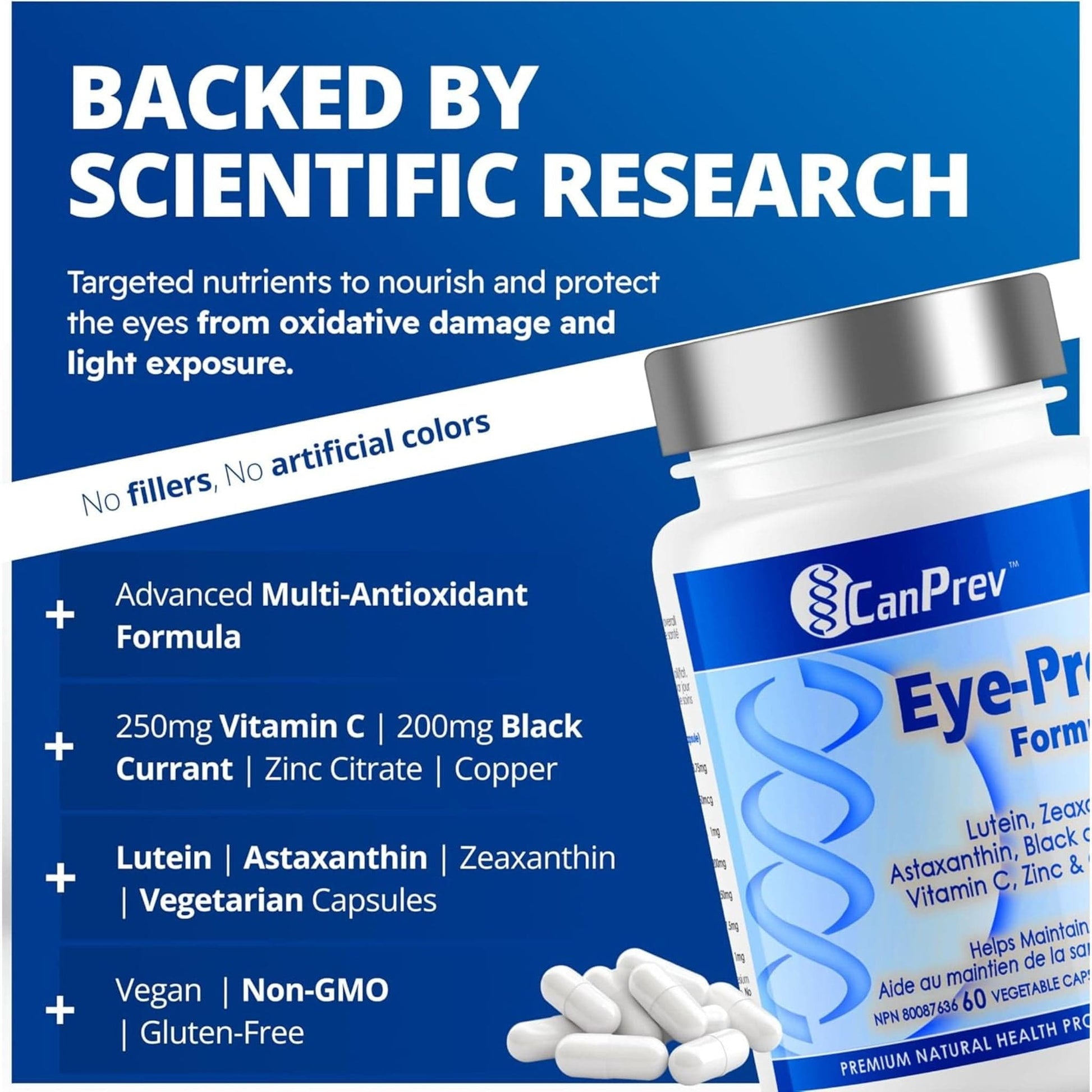60 Vegetable Capsules | CanPrev Eye-Pro Formula