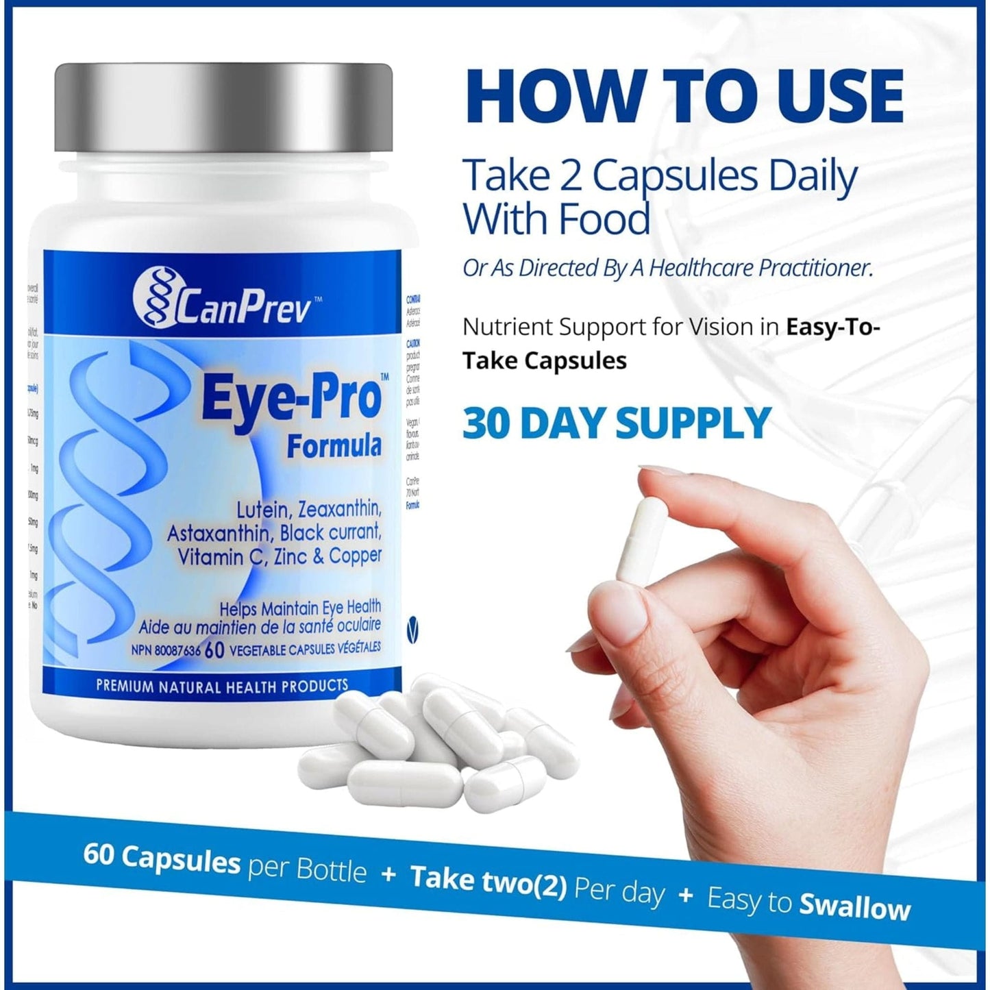 60 Vegetable Capsules | CanPrev Eye-Pro Formula