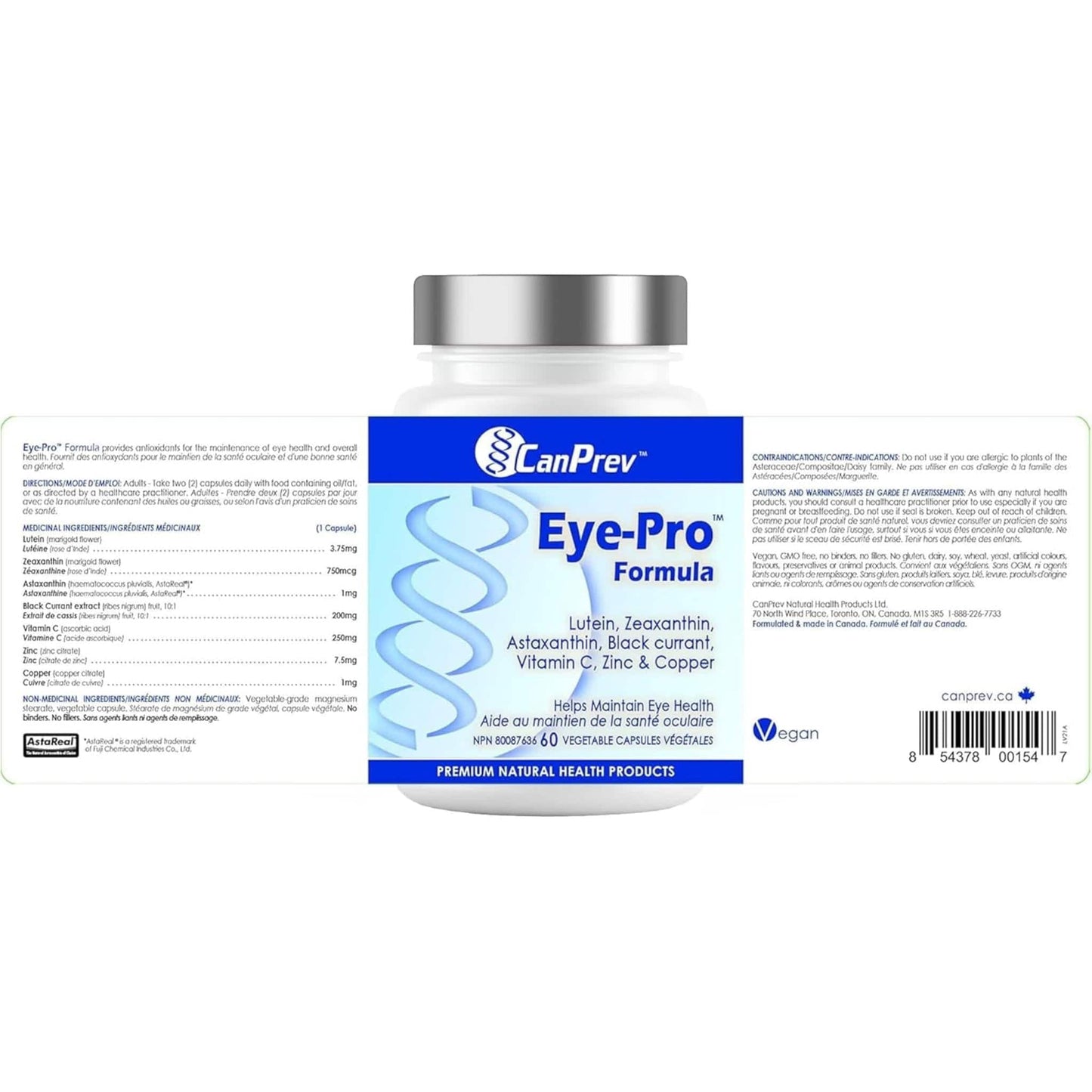 60 Vegetable Capsules | CanPrev Eye-Pro Formula