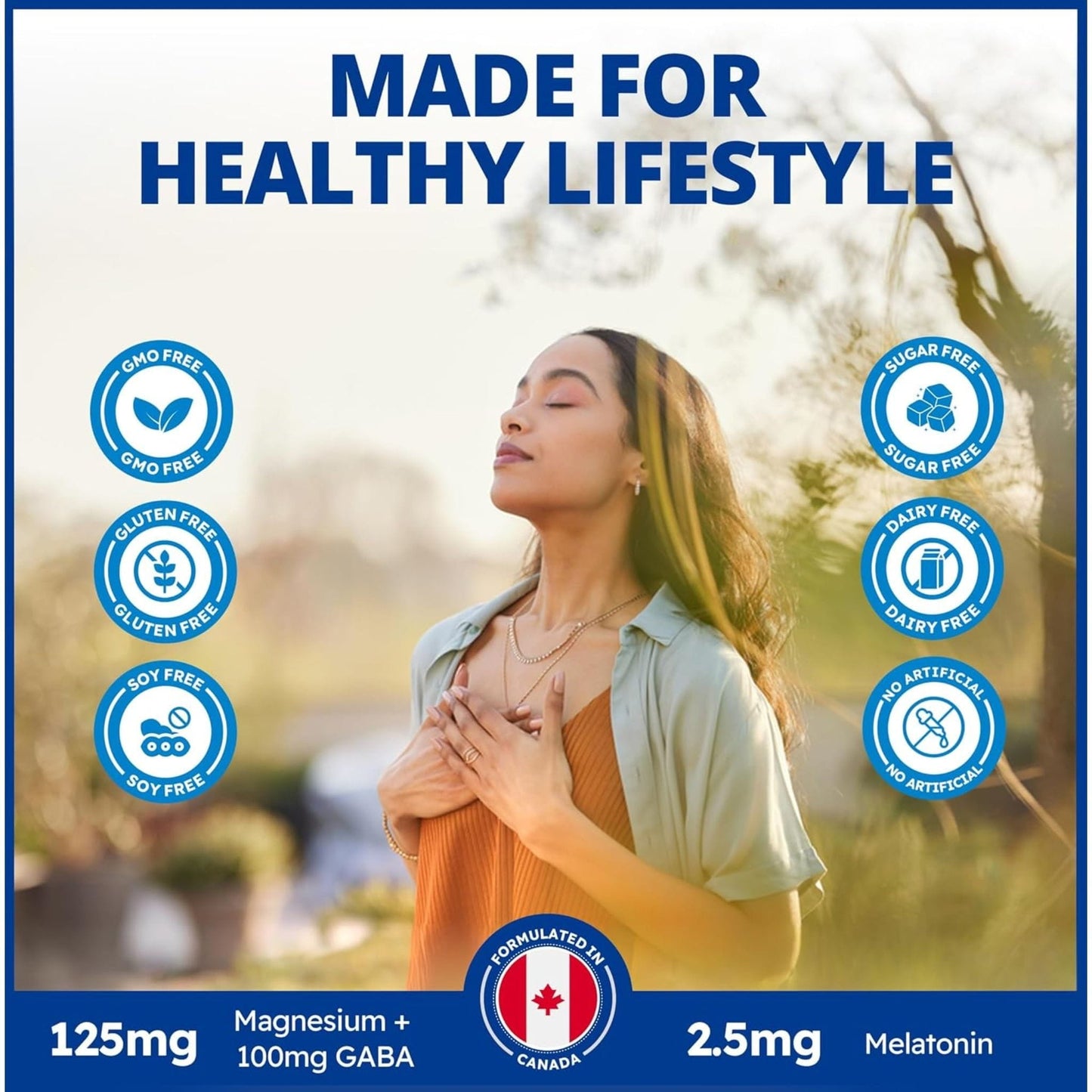 CanPrev Magnesium + GABA & Melatonin For Sleep (125mg + 100mg & 2.5mg), 120 Vegetable Capsules