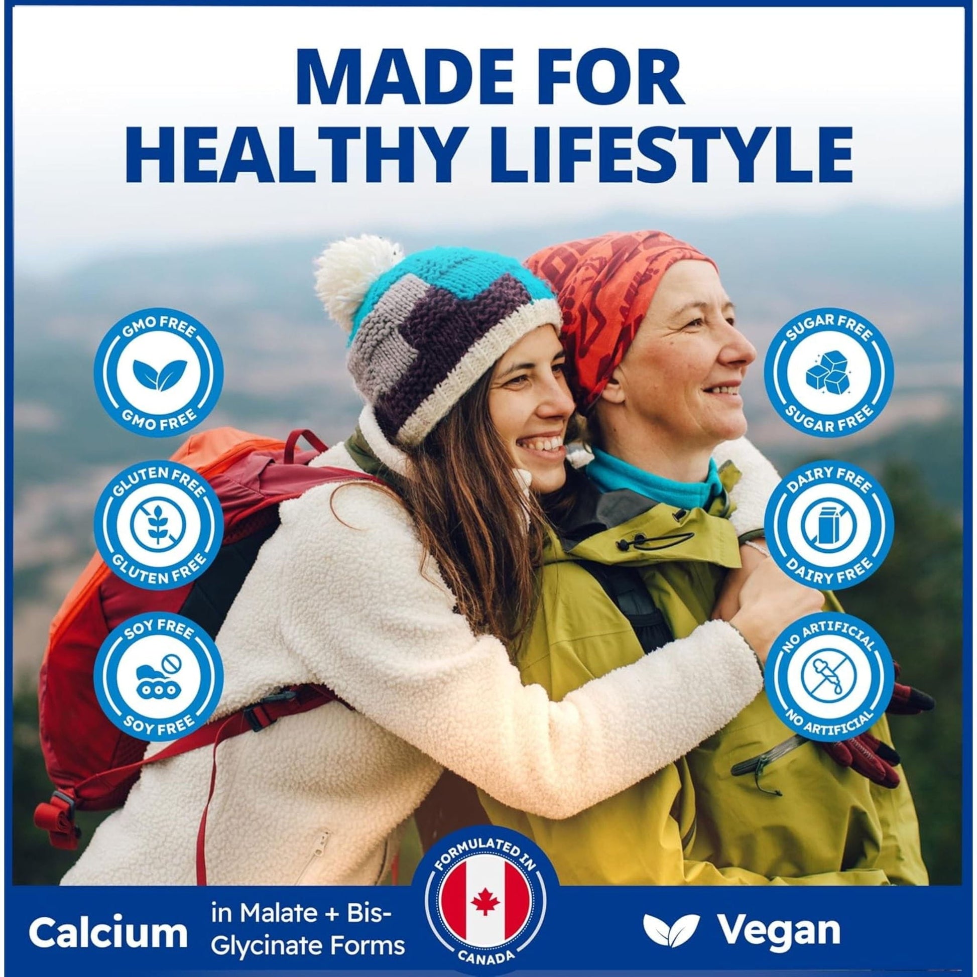 120 Vegetable Capsules | CanPrev Calcium Malate Bis-Glycinate 200mg