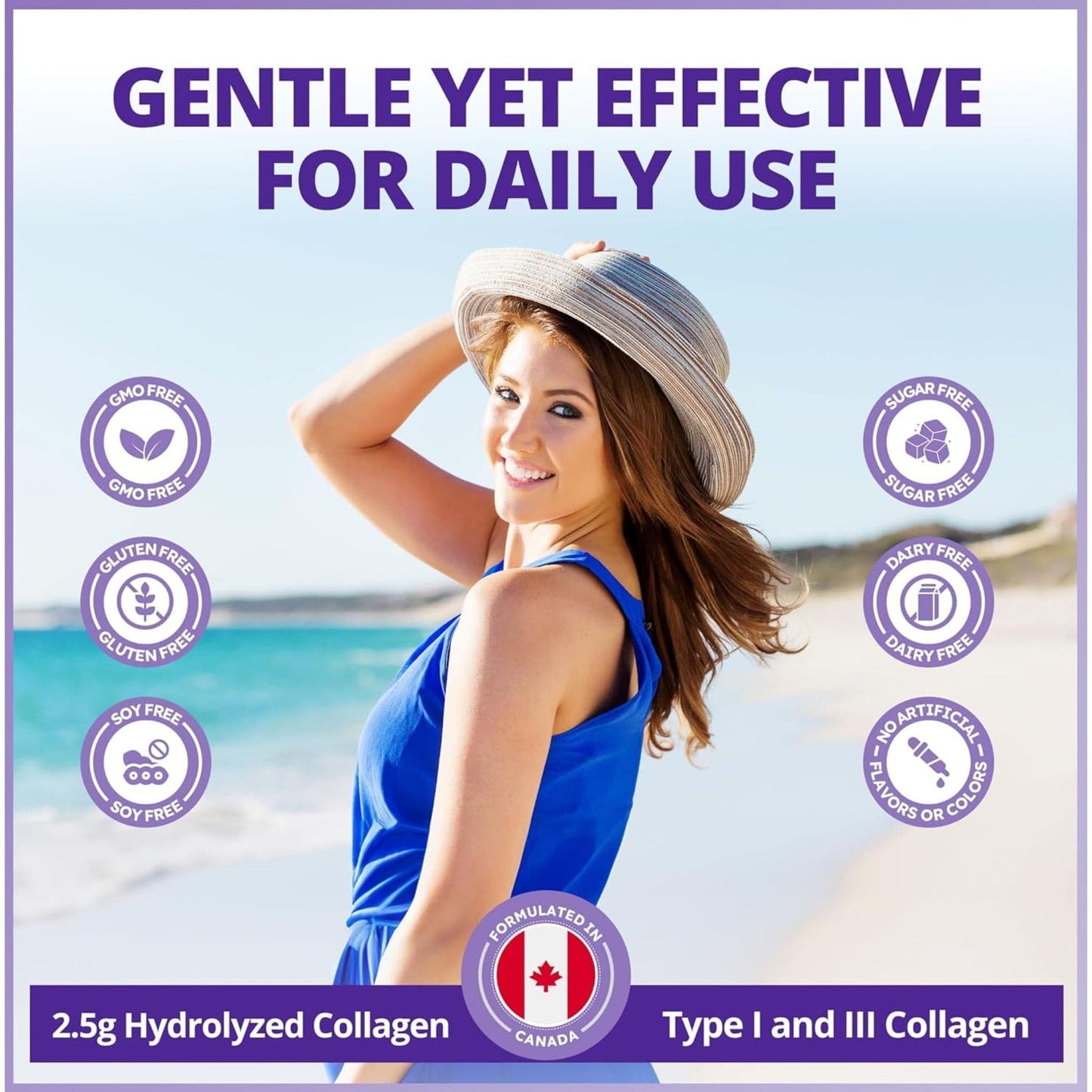 Unflavoured, 500g | CanPrev Collagen Beauty Powder, Verisol Bioactive Collagen Peptides