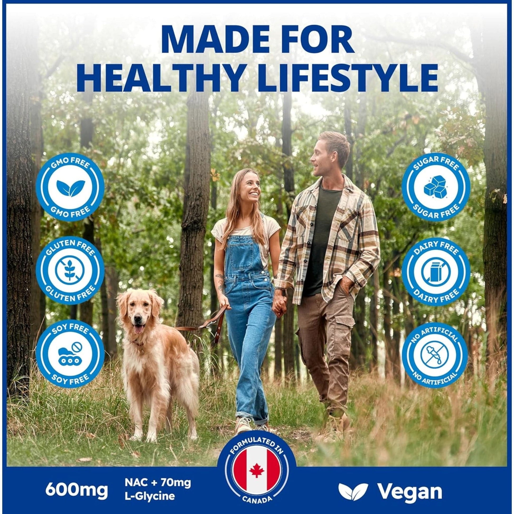 120 Vegetable Capsules |  CanPrev NAC (N-Acetyl-L-Cysteine) 600mg with Glycine and Selenium