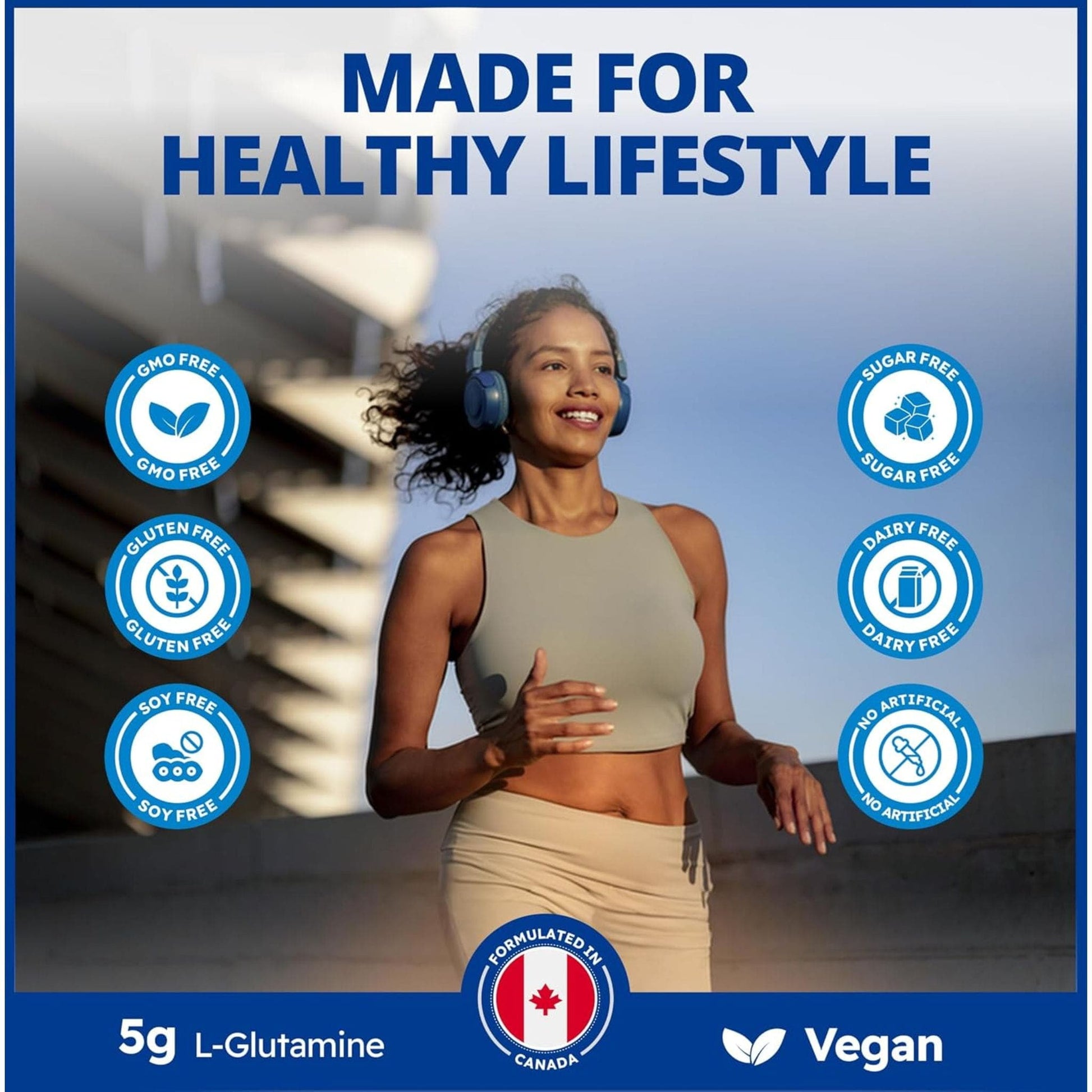 Unflavoured, 450g | CanPrev L-Glutamine Vegan Amino Acid Powder