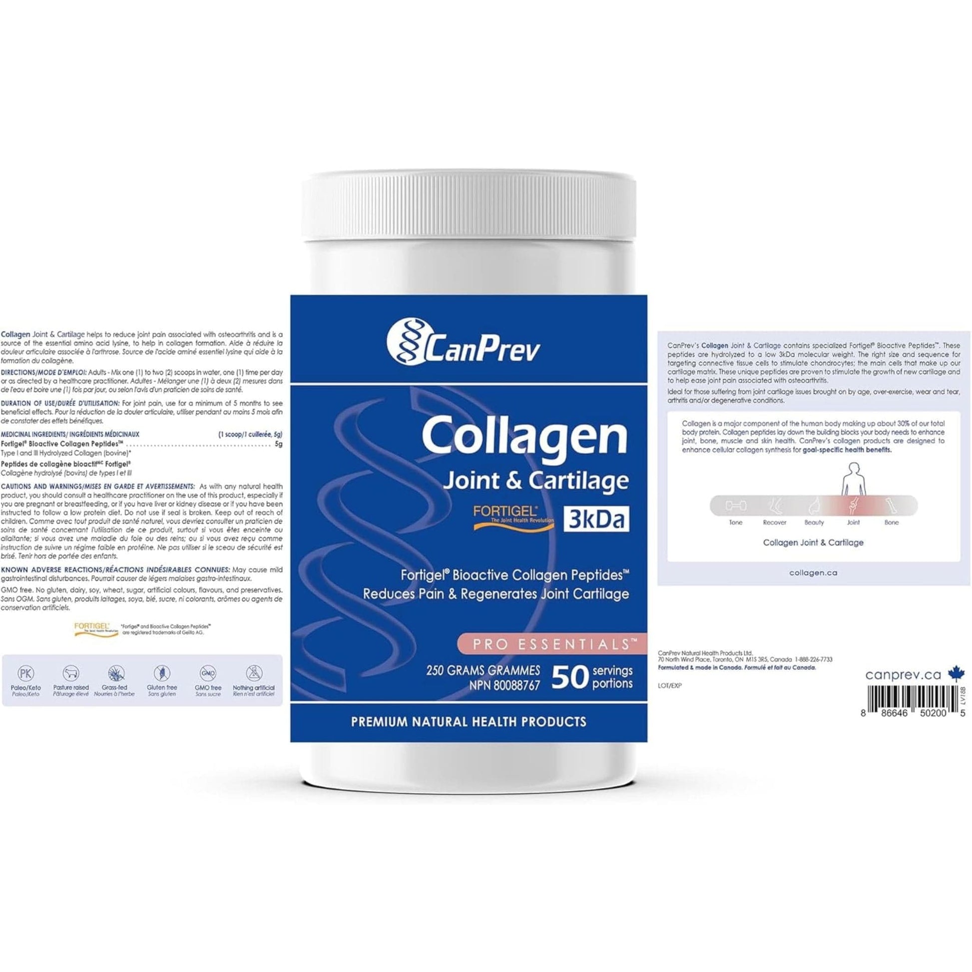 Unflavoured, 250g | CanPrev Collagen Joint & Cartilage Powder