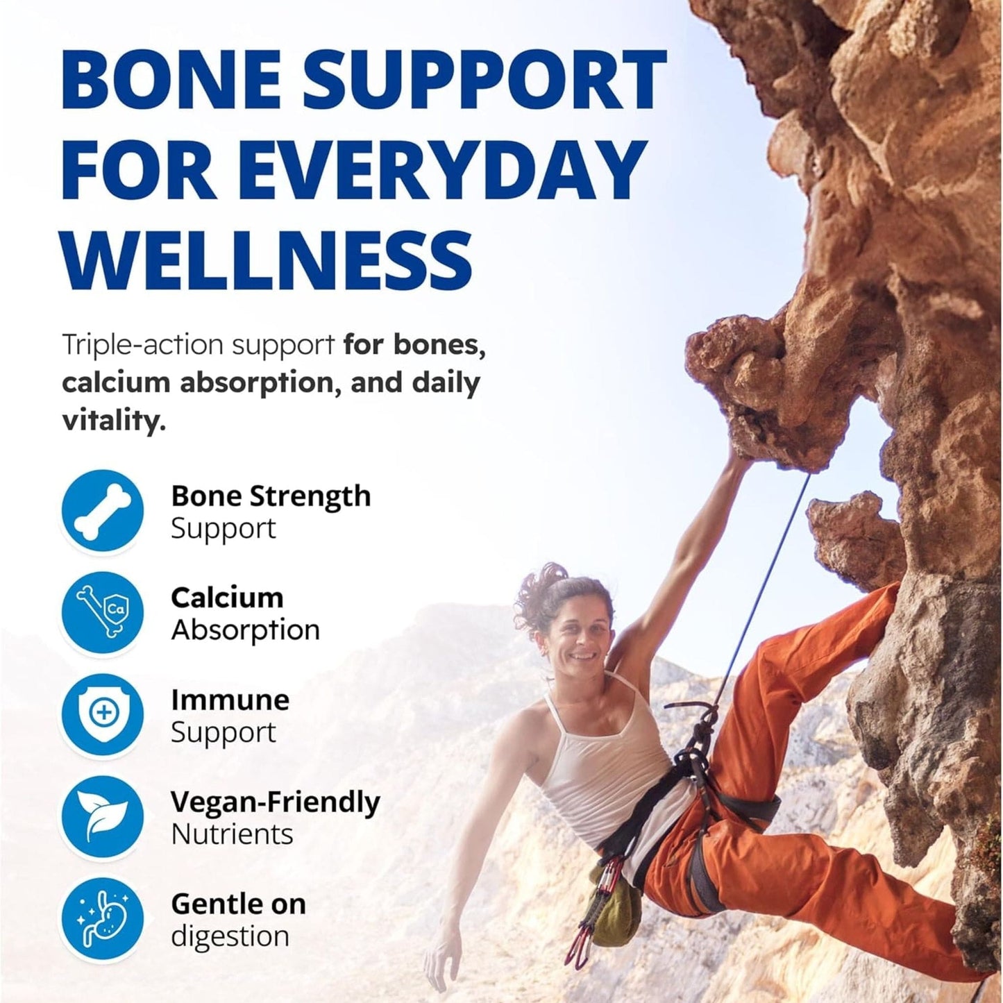 90 Vegetable Capsules | CanPrev Magnesium, Vegan D3 & K2 for Bones