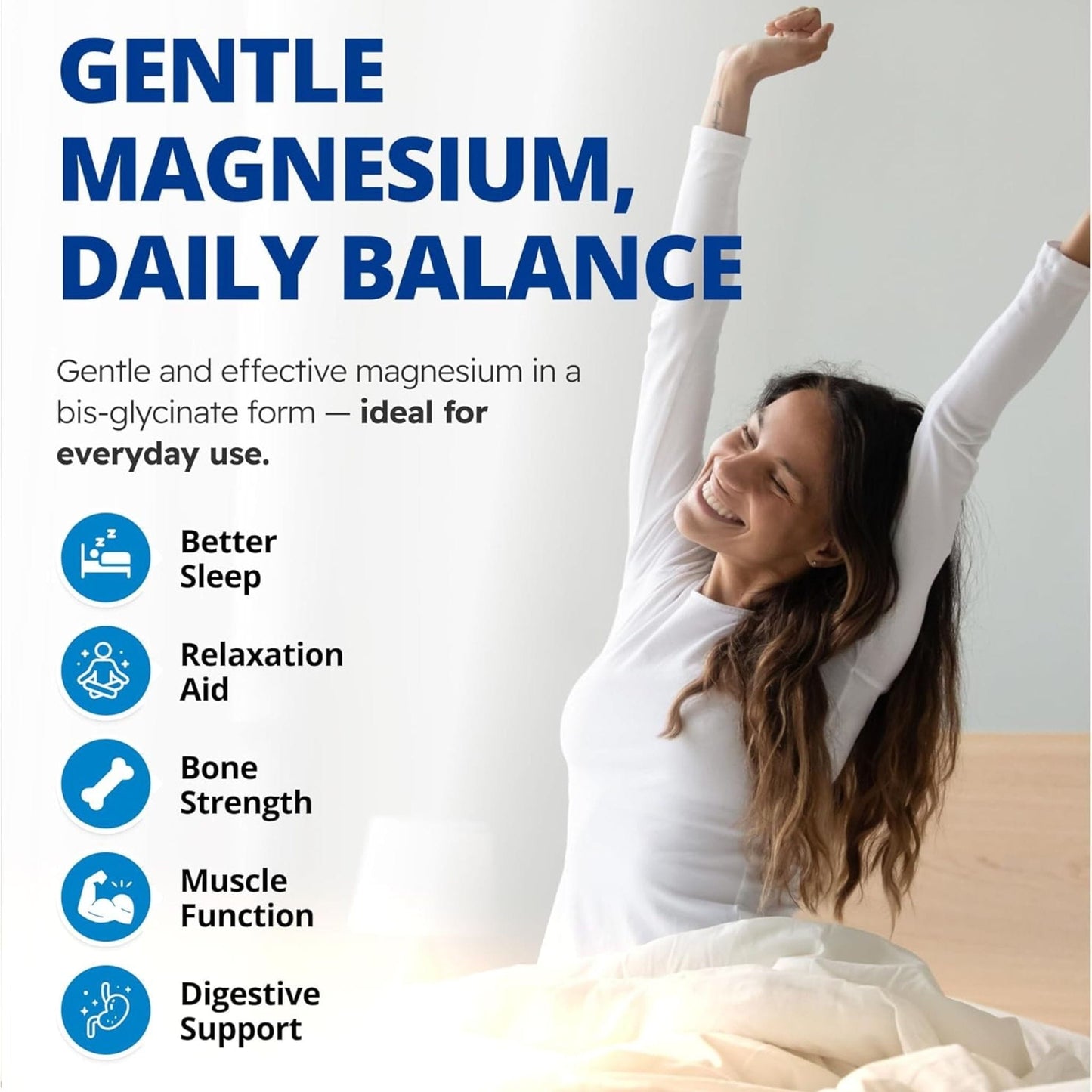 60 Vegetable Capsules | CanPrev Magnesium Bisglycinate 200mg Gentle