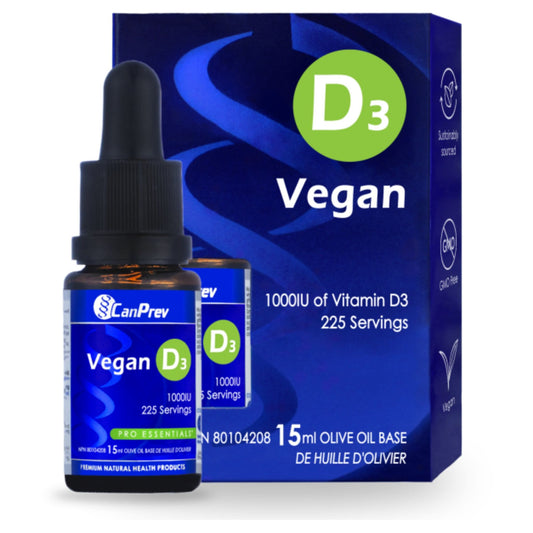 CanPrev Vegan D3 Drops 1000IU, 15ml / 225 Servings