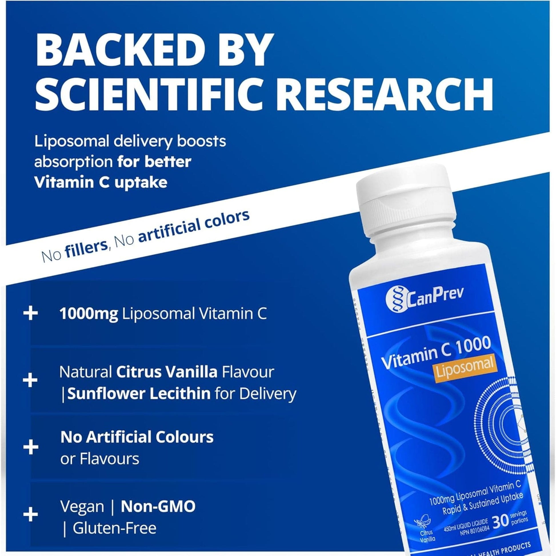 Citrus Vanilla, 450ml | CanPrev Vitamin C 1000 Liposomal