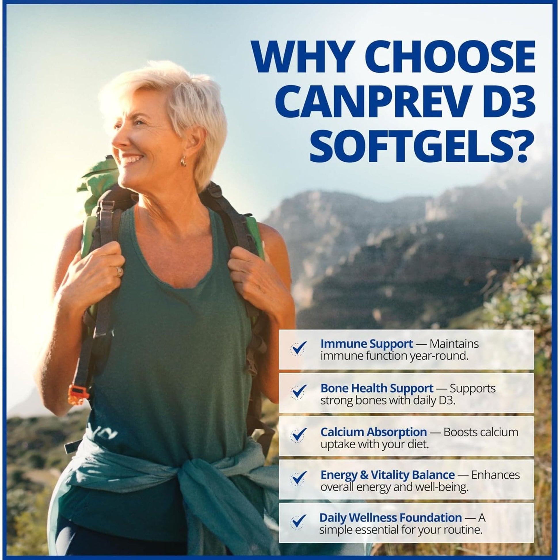 120 Softgels | CanPrev Vitamin D3 2500IU Softgels in a MCT Oil Base