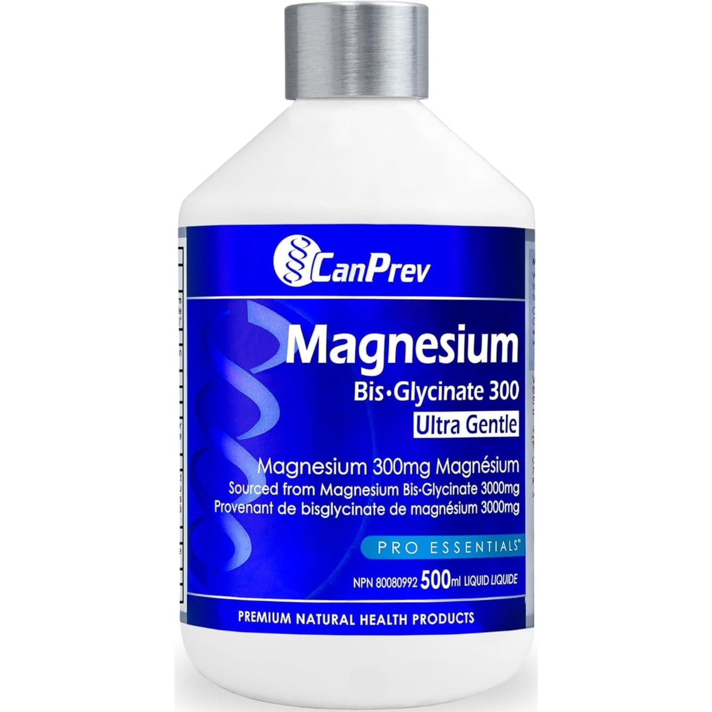 Unflavoured, 500ml | CanPrev Magnesium Bis-Glycinate 300, Ultra Gentle Liquid