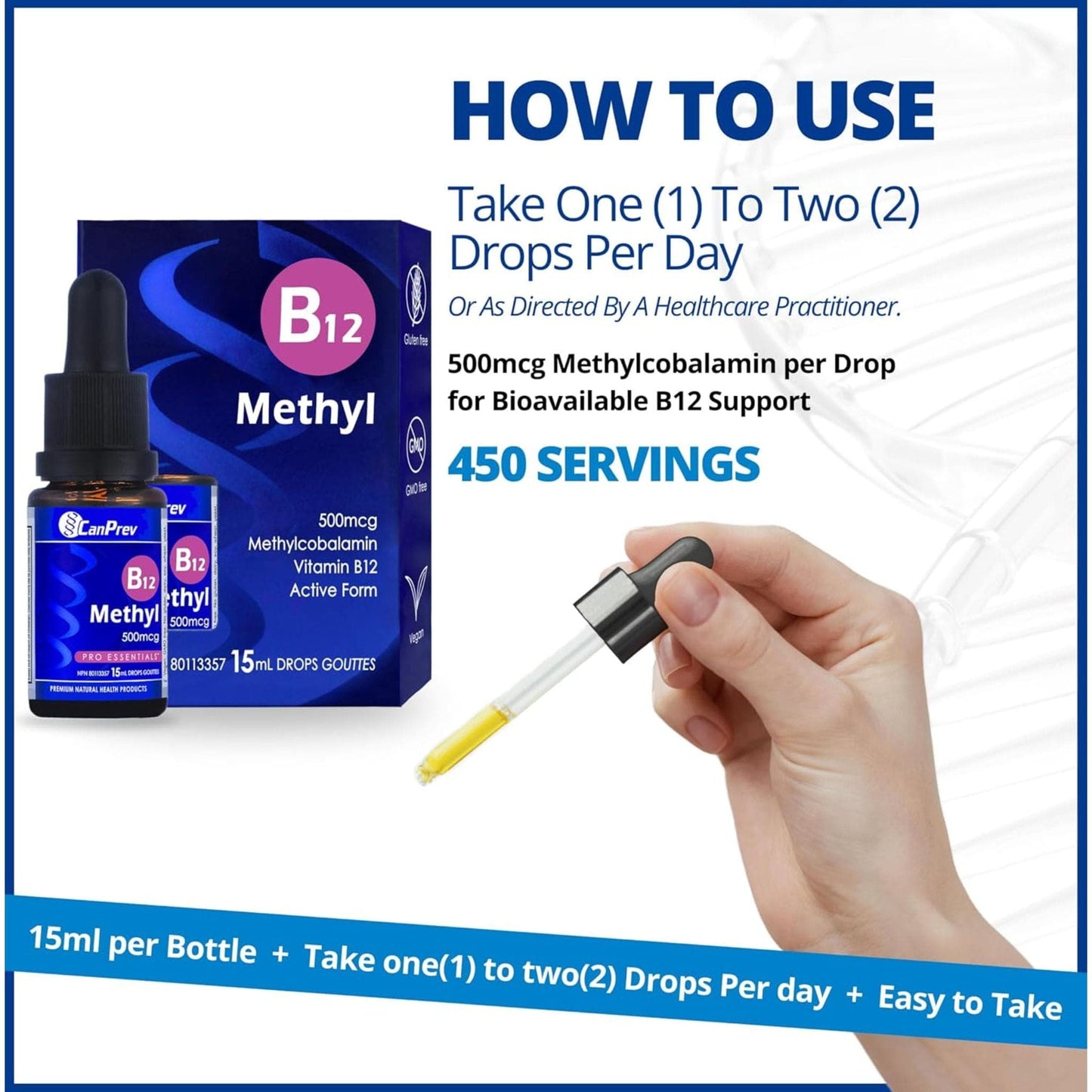 15ml | CanPrev B12 Methyl 500mcg Drops