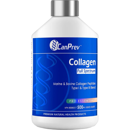 Green Apple, 500ml | CanPrev Collagen Full Spectrum Liquid Collagen, Bovine and Marine Collagen Type I and Type III