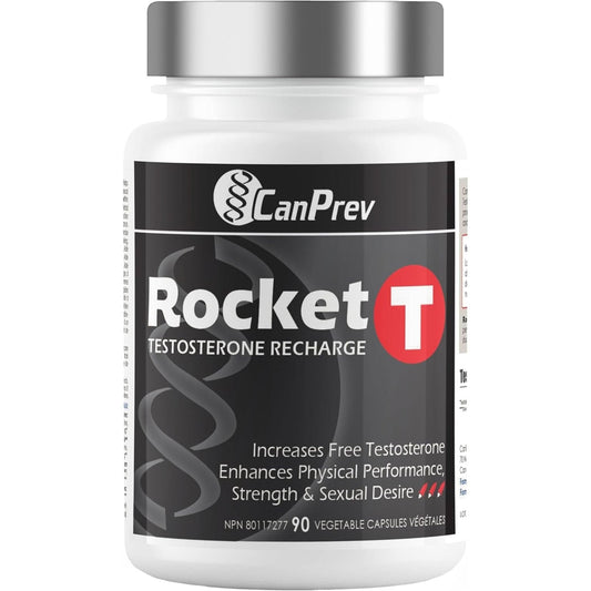 90 Vegetable Capsules | CanPrev Rocket T Testosterone Recharge, Testosterone Booster