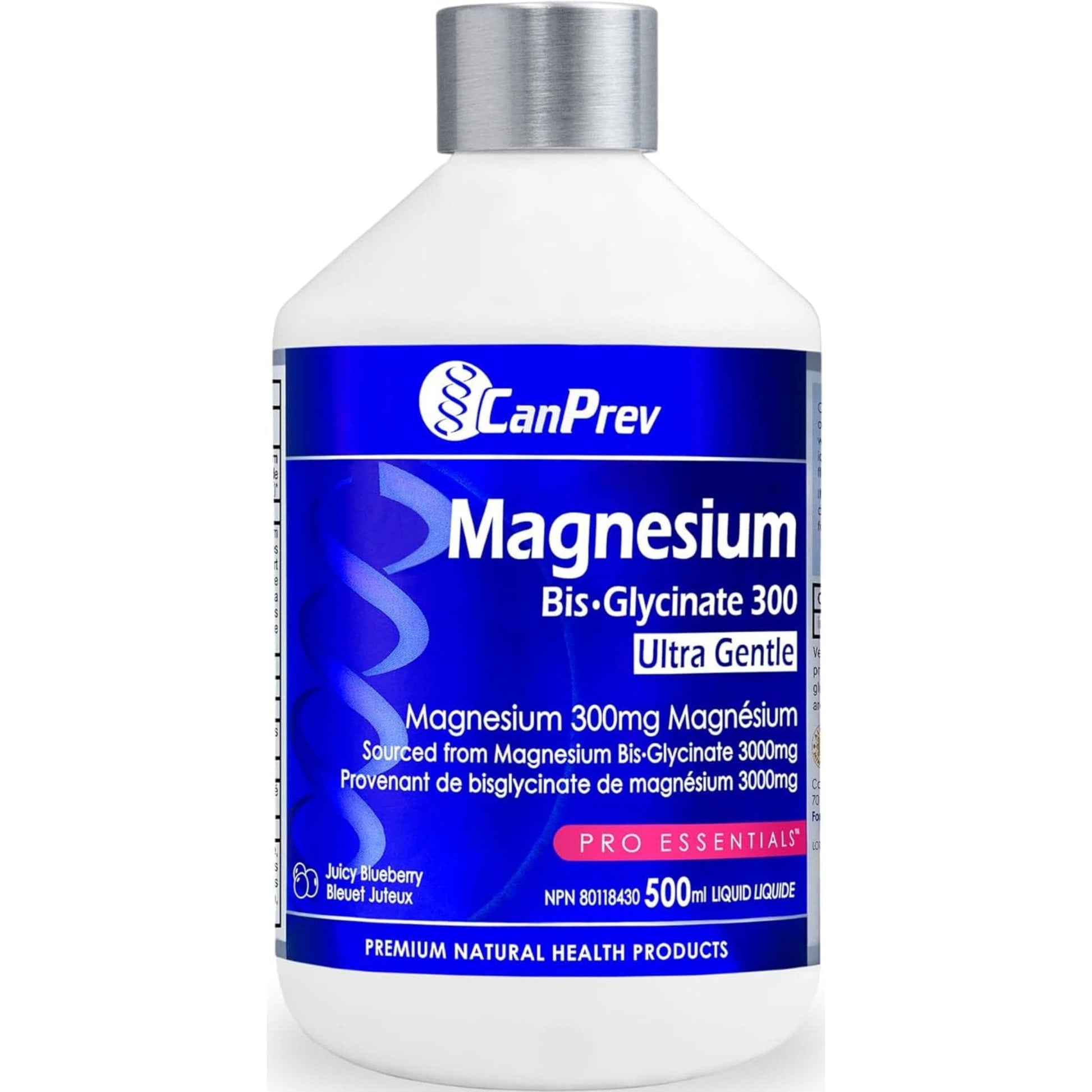 Juicy Blueberry, 500ml | CanPrev Magnesium Bis-Glycinate 300, Ultra Gentle Liquid
