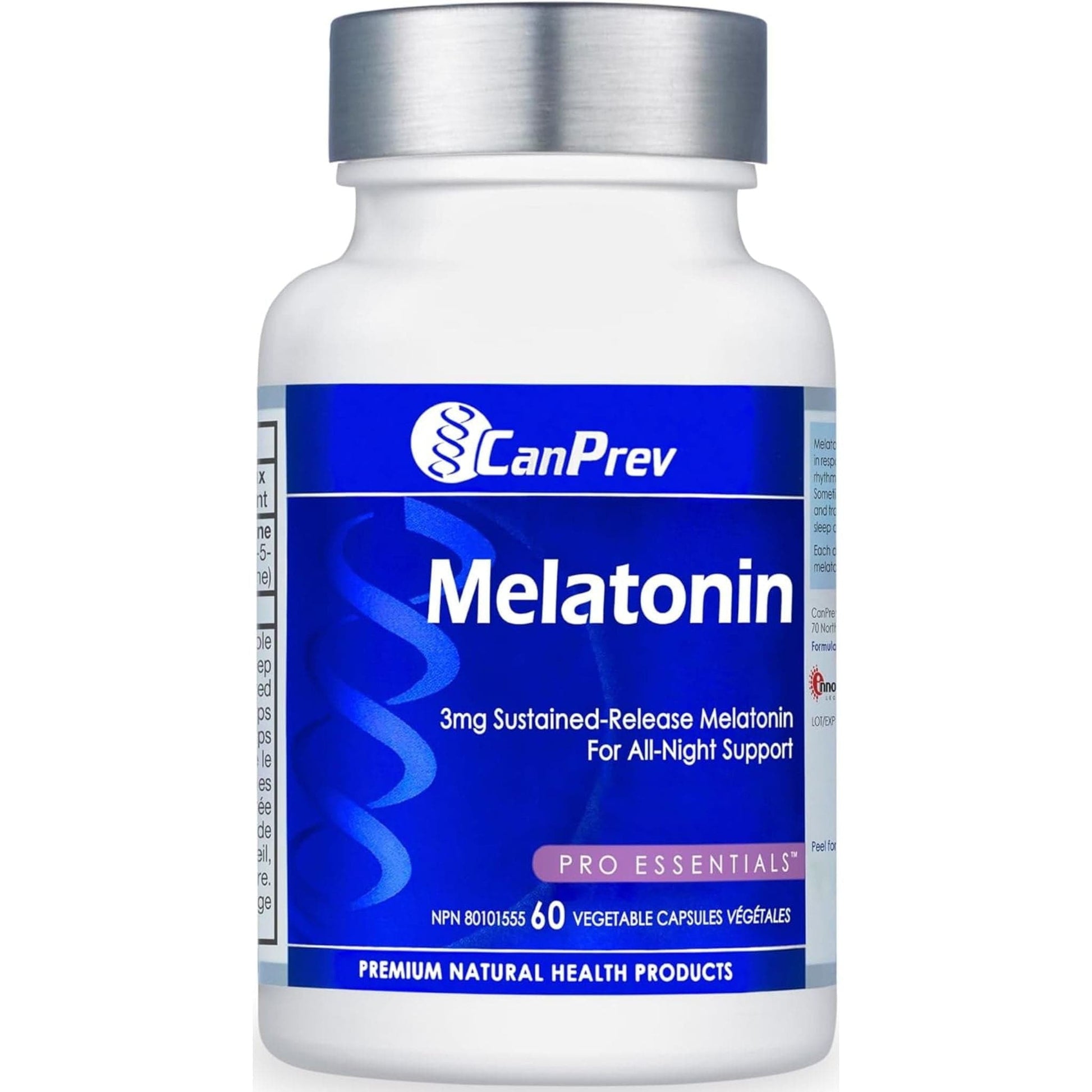 60 Vegetable Capsules | CanPrev Melatonin 3mg Sustained Release