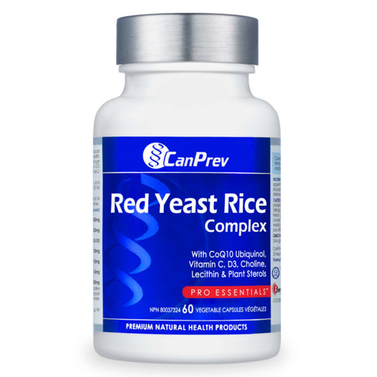 60 Capsules | A bottle of CanPrev Red Yeast Rice Complex  in 60 Vegetable Capsules// Unflavoured