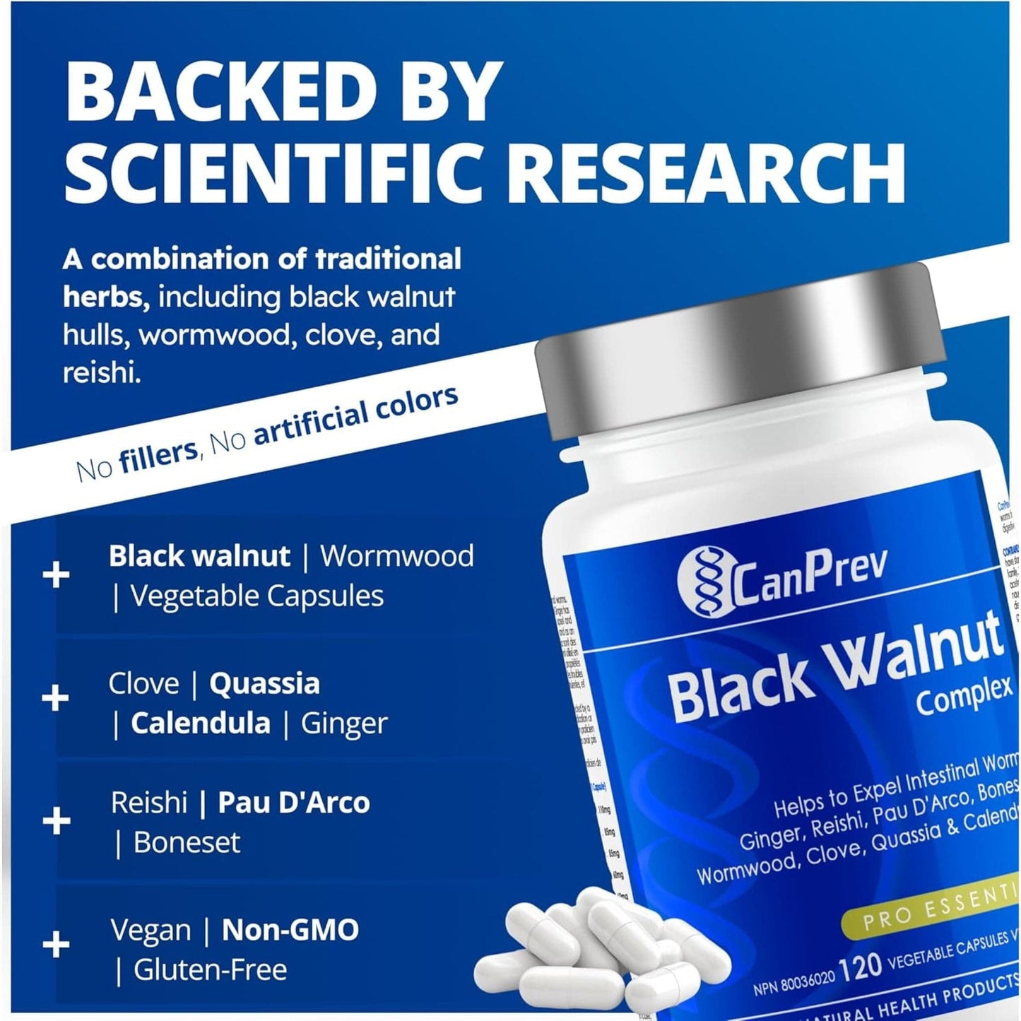 120 Vegetable Capsules | CanPrev Black Walnut Complex