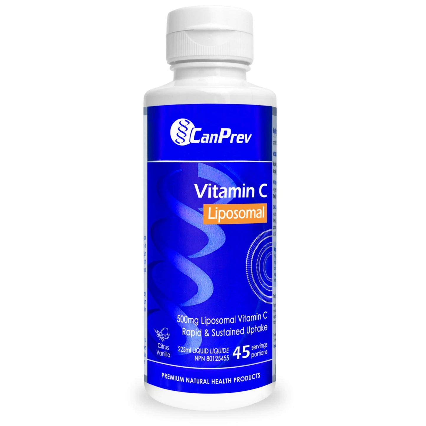 CanPrev Liposomal Vitamin C 500mg, Rapid and Sustained Uptake, 225ml, Citrus Vanilla