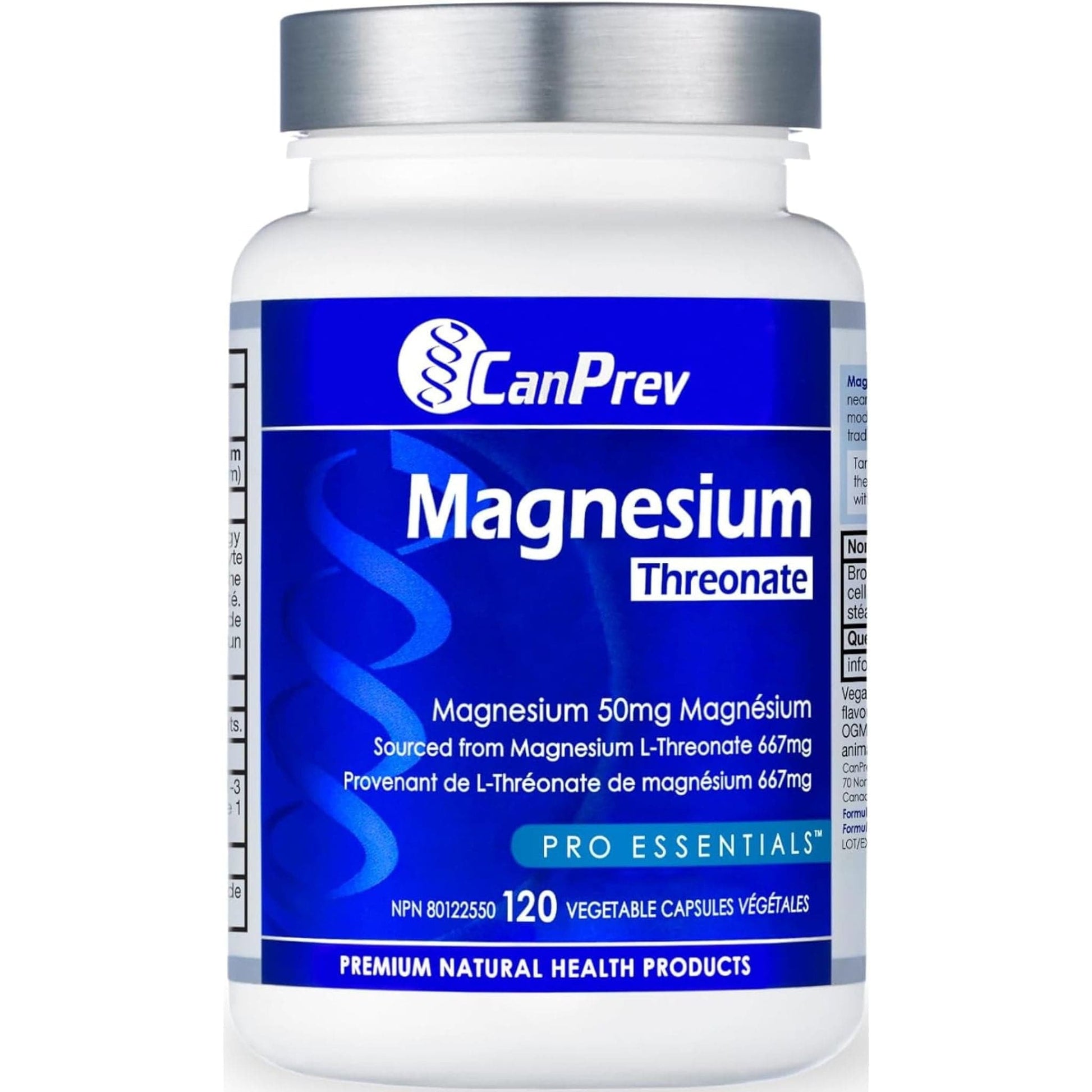 120 Vegetable Capsules | CanPrev Magnesium Threonate