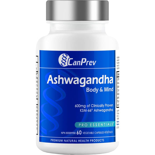 60 Vegetable Capsules | CanPrev Ashwagandha Body and Mind 600mg