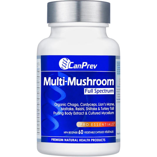 60 Vegetable Capsules | CanPrev Multi-Mushroom Full Spectrum
