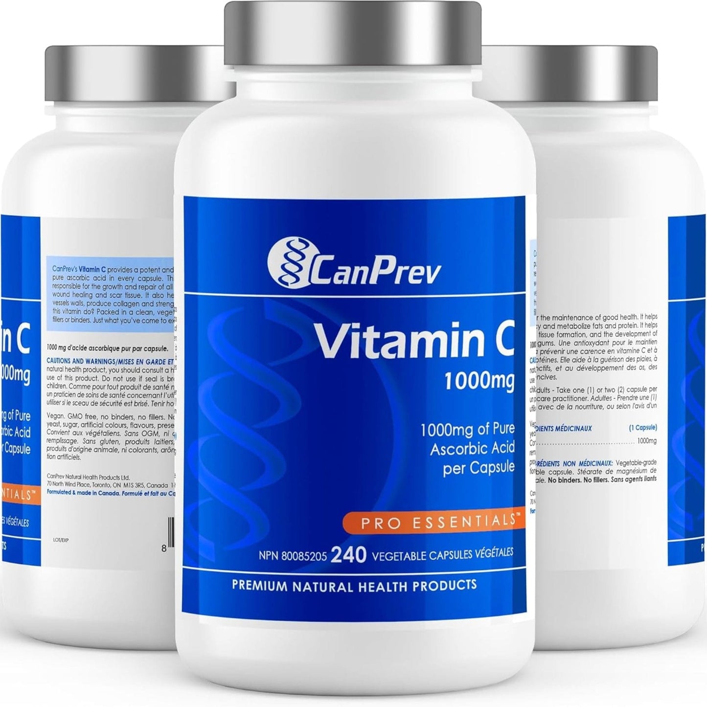 240 Vegetable Capsules | CanPrev Vitamin C 1000mg