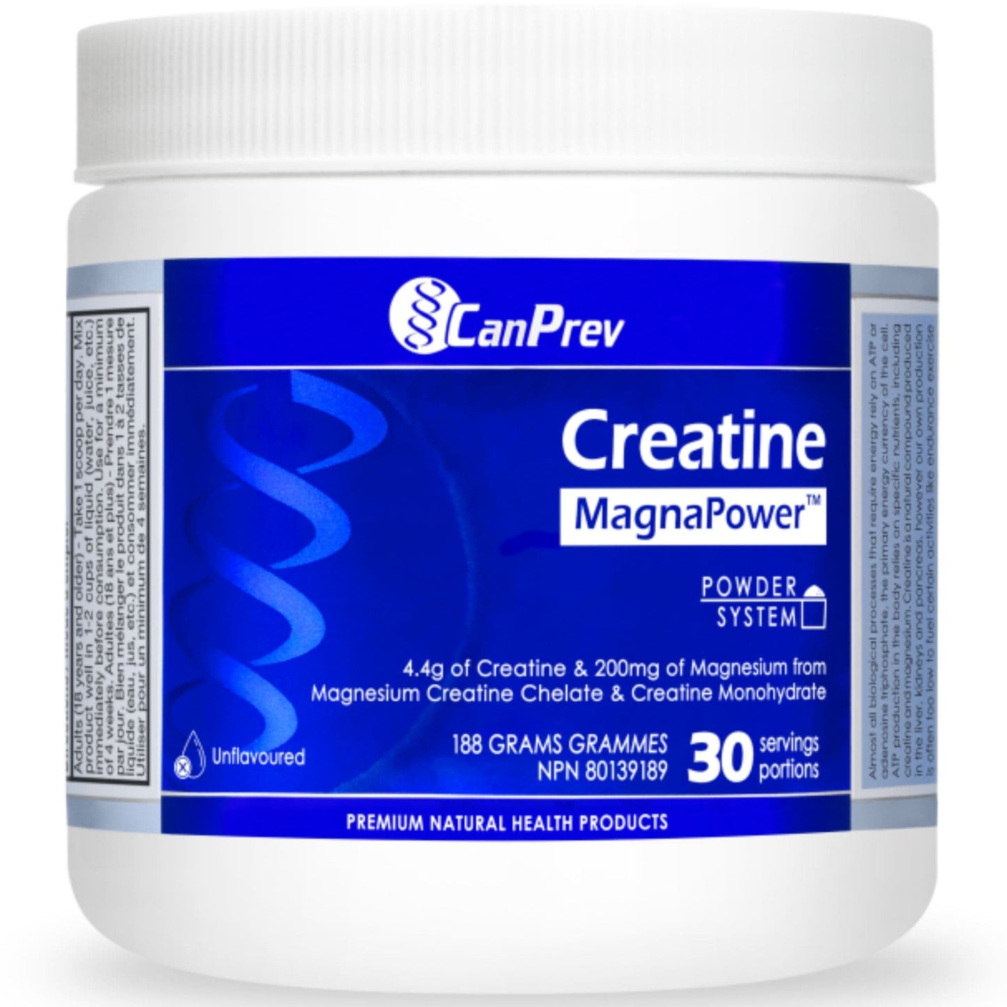 Unflavoured, 188g | CanPrev Creatine MagnaPower Powder